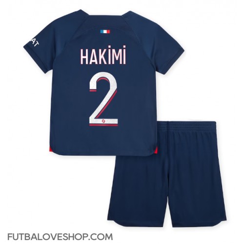 Dres Paris Saint-Germain Achraf Hakimi #2 Domáci pre deti 2023-24 Krátky Rukáv (+ trenírky)